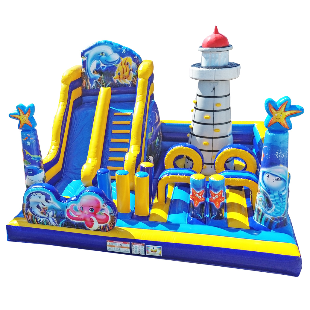 Dmuchany plac zabaw "Morski + Latarnia wspinaczka"- sala zabaw - dmuchańce